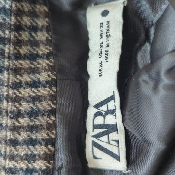 Zara Wool Blend Houndstooth Blazer XL - Picture 16 of 16